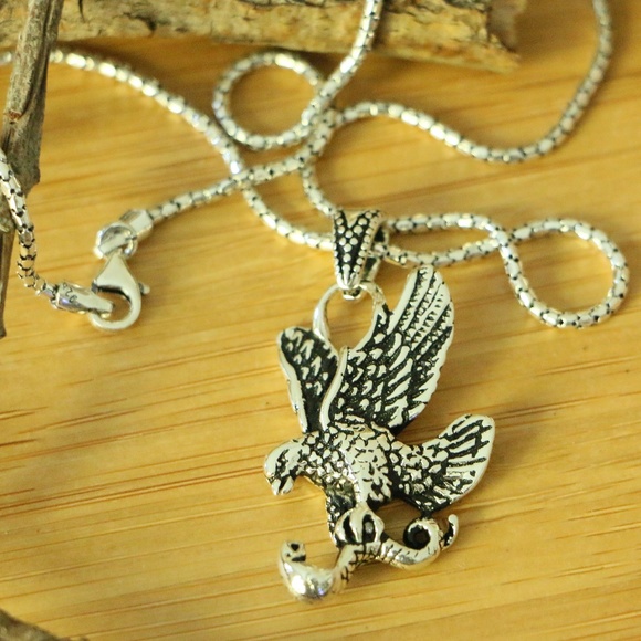 Grand Bazaar Jewelers Other - Sterling Silver EAGLE & COBRA Men's Necklace